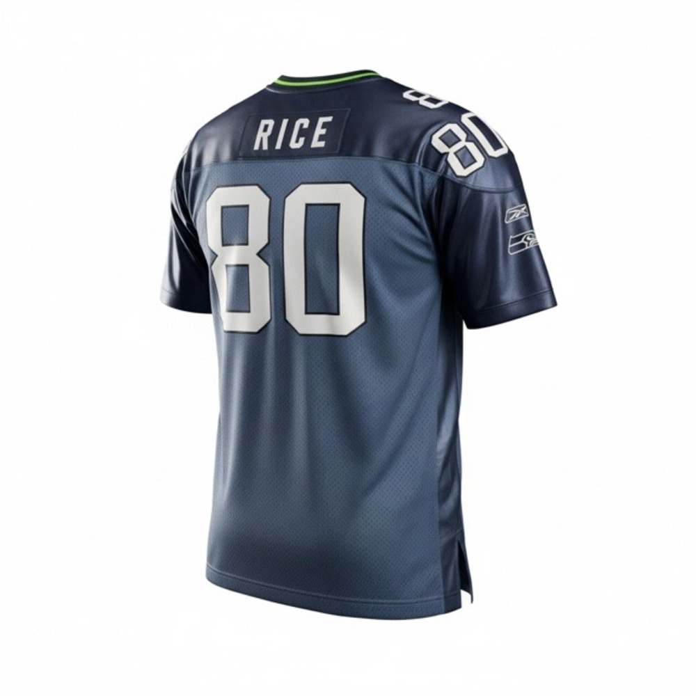 Rare Reebok NFL Seattle Seahawks Jerry Rice 80 Stitched Jersey Mens 54 Navy Blue